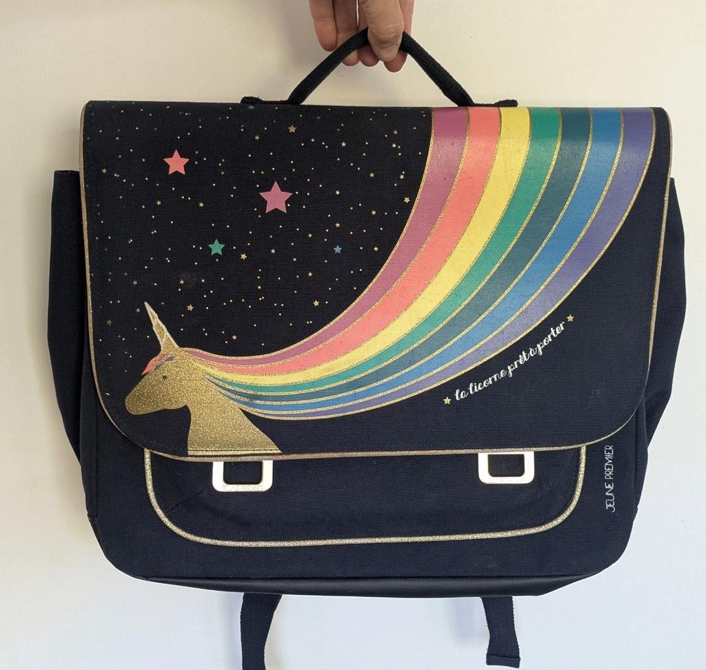Boekentas Jeune Premier met regenboog eenhoorn, Handtassen en Accessoires, Ophalen