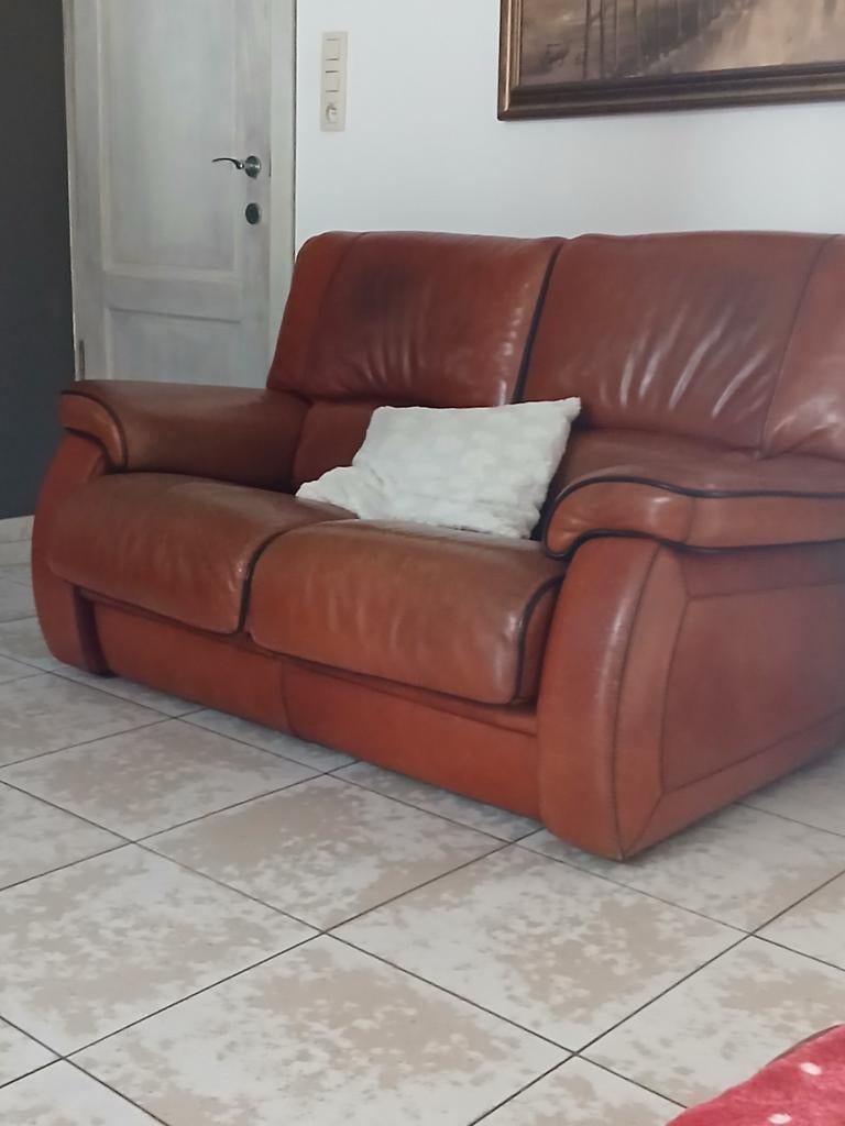 Salon cuir 1 2places 2 3 places, Maison & Meubles, Canapés | Salons, Cuir