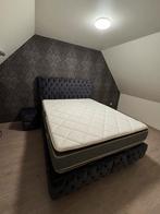 Boxspring 160x200 + 2 nachtkastje, Huis en Inrichting, Slaapkamer | Boxsprings, Ophalen, Zo goed als nieuw