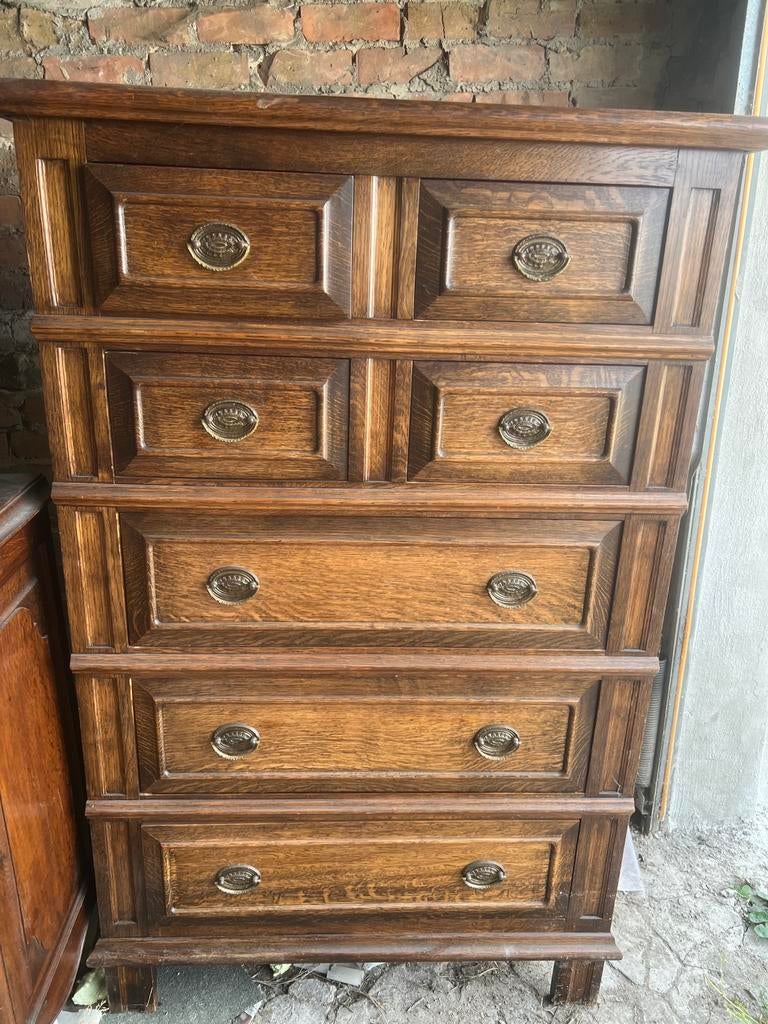 Commode ancienne en bois massif 6 tiroirs, Enlèvement