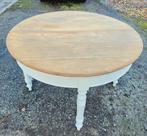 Table patine Liberon soie grège et chêne brut vieilli, Enlèvement, Rond, Chêne