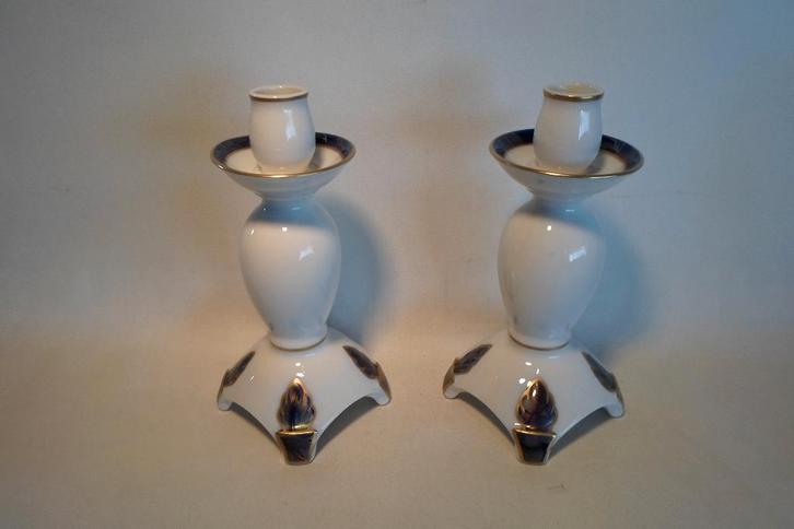 Kandelaars Moga Romania Cobalt Goud, Antiek en Kunst, Antiek | Kandelaars, Overige materialen, Ophalen