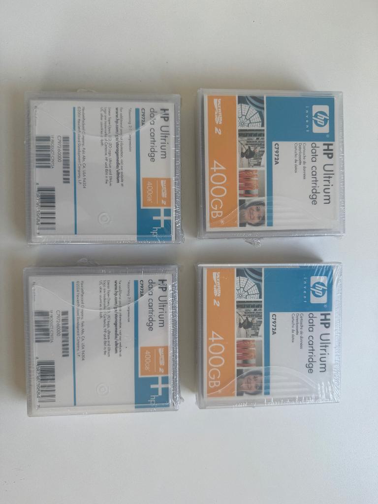 4x HP LTO2 (C7972A) Ultrium data cartridge 400GB, Ophalen of Verzenden, Nieuw, 400GB