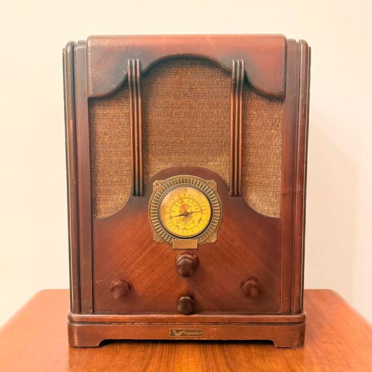 ART DECO BUIZENRADIO IMPERIE 1934 VINTAGE RADIO KATHEDRAAL, Antiek en Kunst, Antiek | Tv's en Audio, Verzenden