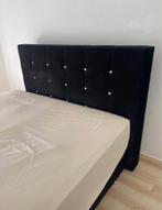 Zwart stoffen bed 180 cm zonder matras, Huis en Inrichting, Slaapkamer | Boxsprings, Ophalen, Gebruikt, Zwart, 180 cm