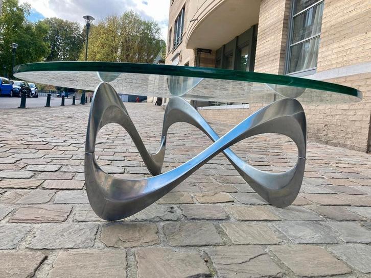 TABLE BASSE DESIGN MODÈLE SNAKE 1960 Ronald Schmitt Knut Hes, Huis en Inrichting, Tafels | Bijzettafels, Zo goed als nieuw, Rond