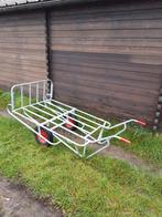 Quasi nieuwe galva stootkar met laadvloer van 90*138 cm, Jardin & Terrasse, Brouettes, Enlèvement, Comme neuf, Manuelle, À deux roues