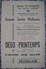 Programme "Le Rubens" Dampremy 1966 Théâtre "Deus Printemps", Ophalen of Verzenden, Zo goed als nieuw