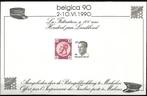 1990 Herinneringsvelletje “Belgica 90”, Postzegels en Munten, Postzegels | Europa | België, Koninklijk huis, Ophalen of Verzenden