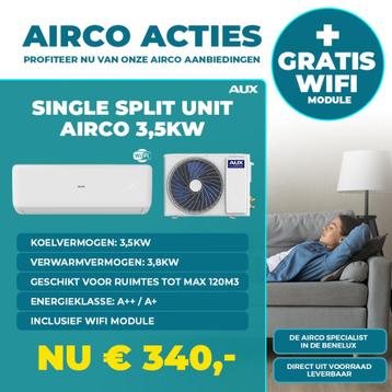 AUX Airco Split Unit 3,5kW + Gratis WiFi - Laagste prijs!