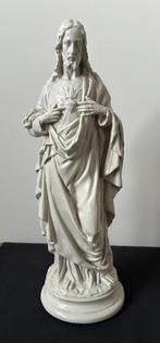 Mooi Oud Heilig Hart beeld - gips - 42cm, Antiek en Kunst, Antiek | Religieuze voorwerpen, Ophalen of Verzenden