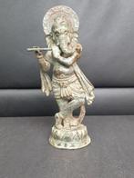 Standbeeld van Ganesh die fluit speelt/Ganapati/Bronze/India, Ophalen of Verzenden, Nieuw