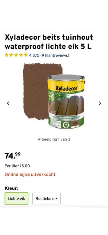 Xyladecor houtbeits waterproof 5L beschikbaar voor biedingen