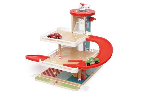 Houten parkeergarage Contilope 'Scratch', Kinderen en Baby's, Speelgoed | Houten speelgoed, Nieuw, Overige typen, Ophalen of Verzenden