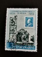 Saint-Marin 1959 - timbre sur timbre - Sicile, Affranchi, Enlèvement ou Envoi