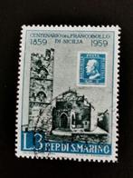 Saint-Marin 1959 - timbre sur timbre - Sicile, Affranchi, Enlèvement ou Envoi