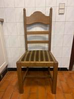 6 houten stoelen met stoffen zitvlak – in goede staat, Huis en Inrichting, Ophalen