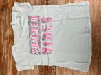 T-shirt korte mouw - lichtblauw "Summer Vibes" - maat 128, Ophalen of Verzenden, Gebruikt, Meisje, Shirt of Longsleeve