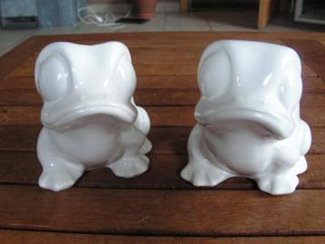 Ensemble de 2 vases en céramique en forme de grenouille.
