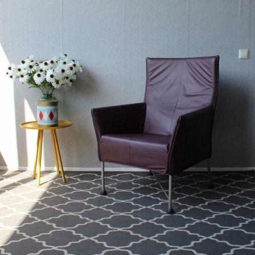 3x Montis Charly fauteuil - Aubergine, rvs frame, Maison & Meubles, Canapés | Repose-pieds & Poufs