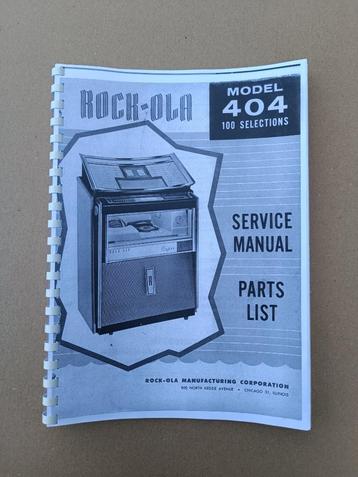 Service Manual: Rock-ola Capri 404 (1963) jukebox nieuw !! beschikbaar voor biedingen