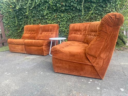 Vintage hoeksalon, Huis en Inrichting, Zetels | Complete zithoeken, Gebruikt, Stof, Ophalen