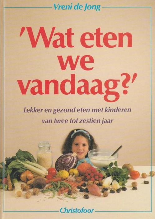 boek: wat eten we vandaag? - Vreni De Jong + boekensteun, Boeken, Kookboeken, Zo goed als nieuw, Gezond koken, Verzenden