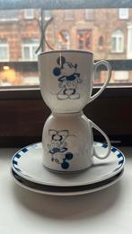 Tasses en porcelaine  Mickey Mouse - Guy Degrenne, Enlèvement ou Envoi, Utilisé, Porcelaine, Tasse et/ou soucoupe