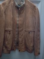 Veste courte en cuir jaune aviateur beige avec surpiqûres, t, Enlèvement ou Envoi, Taille 48/50 (M)