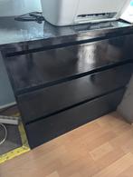 Commode Ikea noir vernie 3 tiroirs, Huis en Inrichting, Kasten | Ladekasten, Ophalen