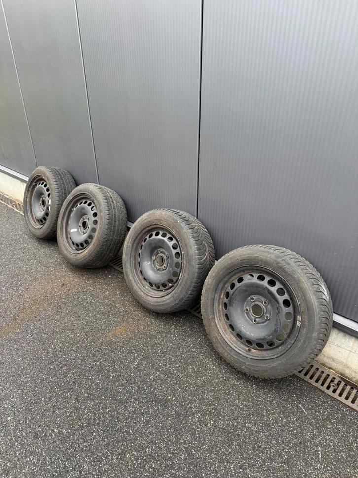 Winterbanden 205/55/16 5x110, Autos : Pièces & Accessoires, Pneus & Jantes, Jante(s), Pneus hiver, Enlèvement