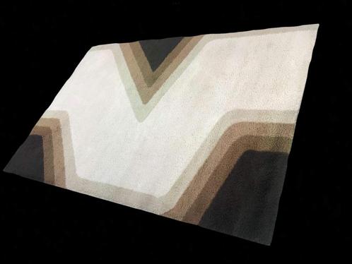 Vintage Space Age Geometric Carpet Rug 1970s L. De Poortere, Huis en Inrichting, Stoffering | Tapijten en Vloerkleden, Gebruikt