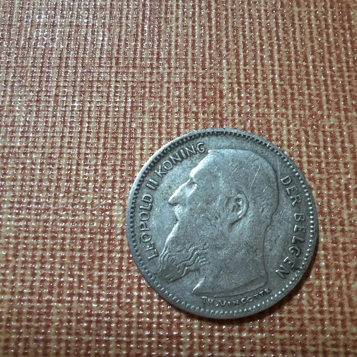 Belgische munt van 50 cent Leopold II, Postzegels en Munten, Munten | België, Setje, Zilver, Zilver, Ophalen of Verzenden