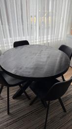 Ronde Eettafel van mangohout en metaal, Ophalen of Verzenden, Zo goed als nieuw, Metaal