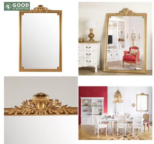 Grand miroir moulures dorées 120x185, Maison & Meubles, Accessoires pour la Maison | Miroirs, Comme neuf, 100 à 125 cm, 150 à 200 cm
