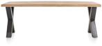 eetkamertafel 230 x 100 + X-vorm metalen poot, Huis en Inrichting, Ophalen, 100 tot 150 cm, Eikenhout, 200 cm of meer