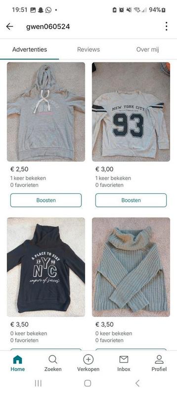 Kleding (vrouwen en 16-17j) beschikbaar voor biedingen