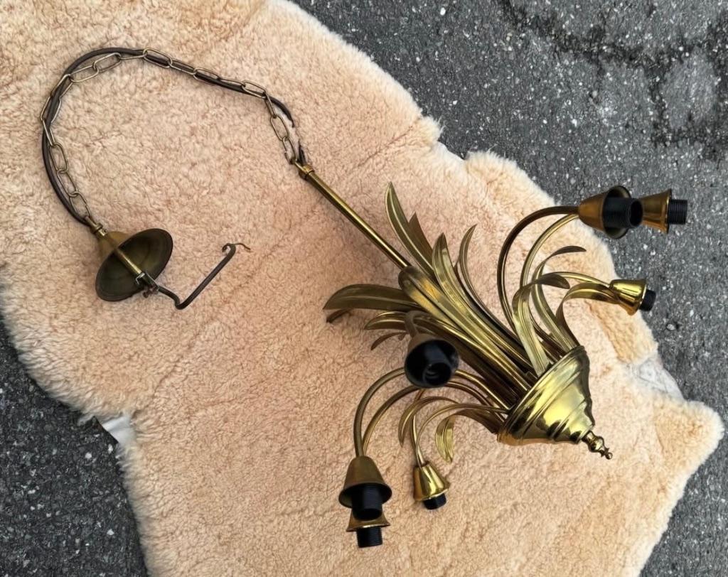 Messing luster, Huis en Inrichting, Lampen | Kroonluchters, Metaal, Ophalen