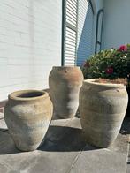 Set van 3 zware bloempotten, Ophalen, Gebruikt, Tuin, Rond