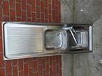 Dubbele inox spoelbak met kraan, Huis en Inrichting, Ophalen, Gebruikt
