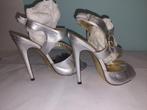 567C* Versace for H&M zilveren volledig lederen sandalen(37), Kleding | Dames, Overige kleuren, Verzenden, Zo goed als nieuw, Versace