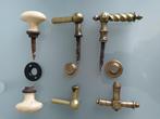 3 sets de poignées de porte antiques - bronze, Antiquités & Art, Bronze, Enlèvement ou Envoi