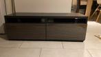 Zwarte IKEA tv-kast met lades en glazen blad – goede staat, Ophalen, 100 tot 150 cm, Zo goed als nieuw, Minder dan 100 cm