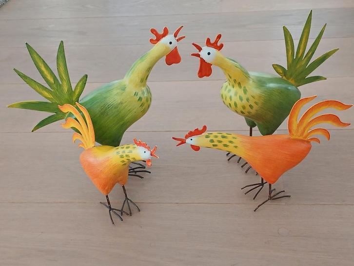 houten haantjes groen en oranje, Divers, Pâques, Utilisé, Enlèvement ou Envoi