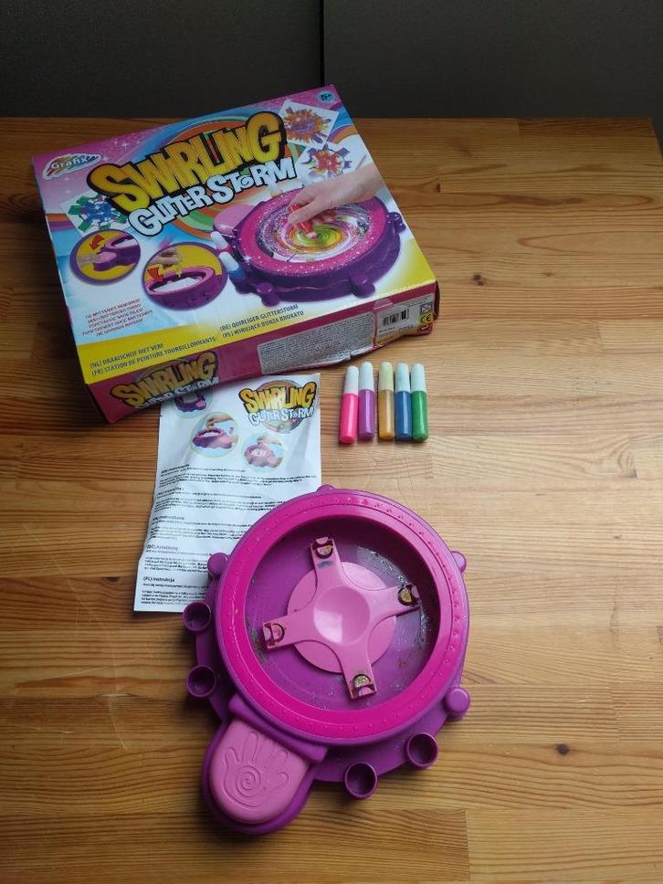 Swirling Glitter Storm – 5 euro, Kinderen en Baby's, Speelgoed | Educatief en Creatief, Gebruikt, Knutselen, Ophalen of Verzenden