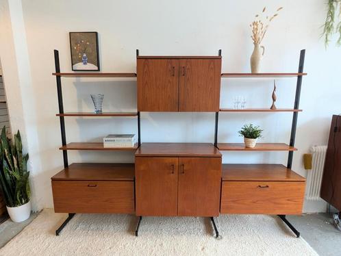 Prachtig vintage vrijstaand wandmeubel modulaire wandkast, Huis en Inrichting, Kasten | Wandmeubels, Zo goed als nieuw, Ophalen of Verzenden