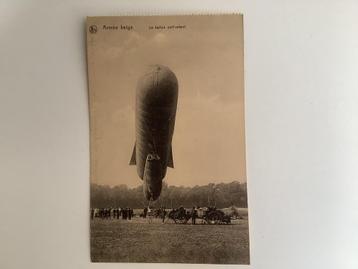 Oude postkaart luchtballon belgisch leger