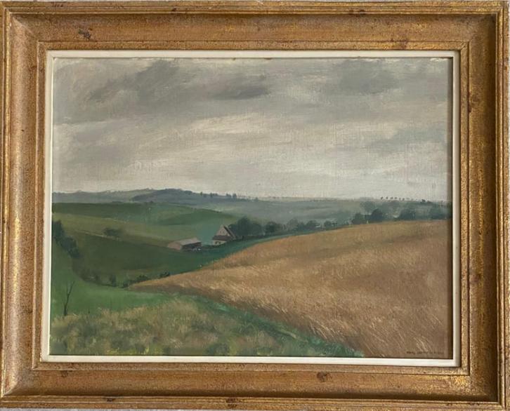 Huile sur panneau paysage signe Frans depooter, Antiek en Kunst, Kunst | Schilderijen | Klassiek, Ophalen of Verzenden