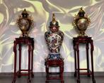 3 GIANT JARS GORGEOUS COBALT BLUE WITH GILDING GOLD 24CT, Ophalen