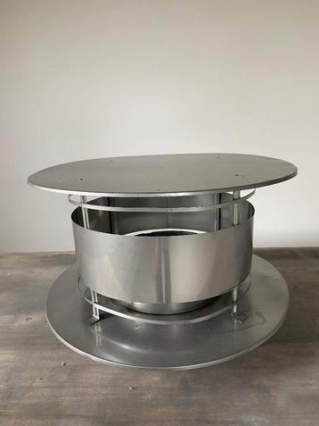 Inox schouwkap voor dubbelwandige buis (200 x max 280mm) beschikbaar voor biedingen